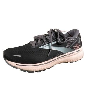 Brooks Ghost 14 Women 8.5 Black Gray Textile Road Running Sneaker Cushioned